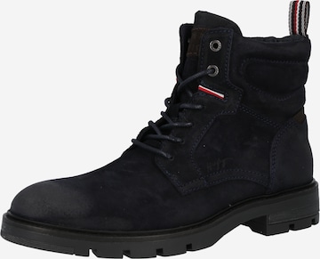 TOMMY HILFIGER Lace-Up Boots in Blue: front