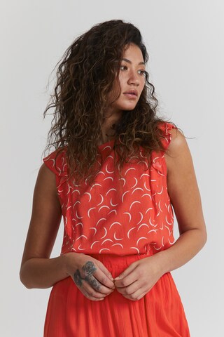 ICHI Blouse 'Marrakech' in Rood: voorkant