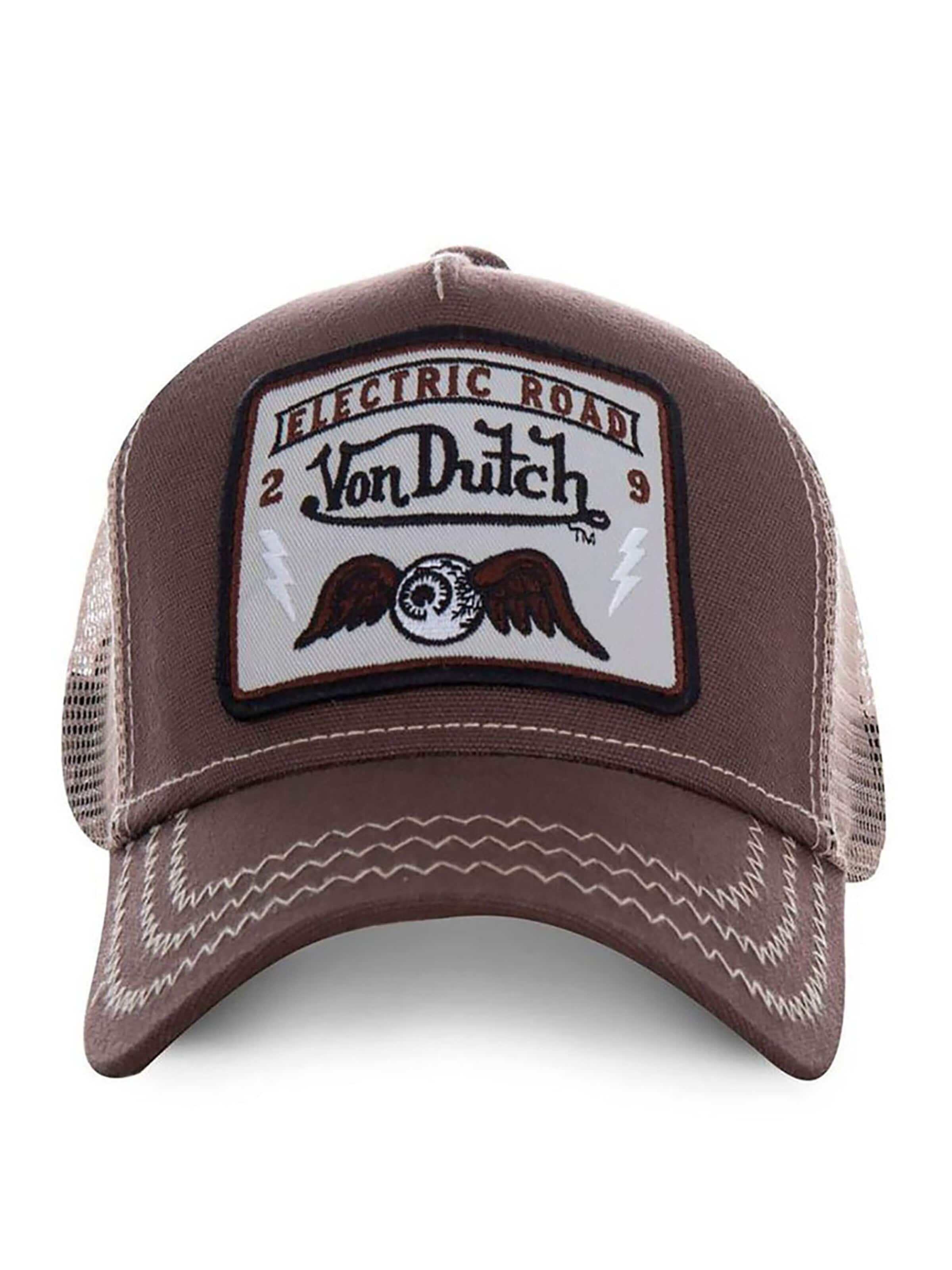 Von Dutch Cap 'Flying Eye'‌‌‌‌‌‌‌‌ in Braun: Vorderseite