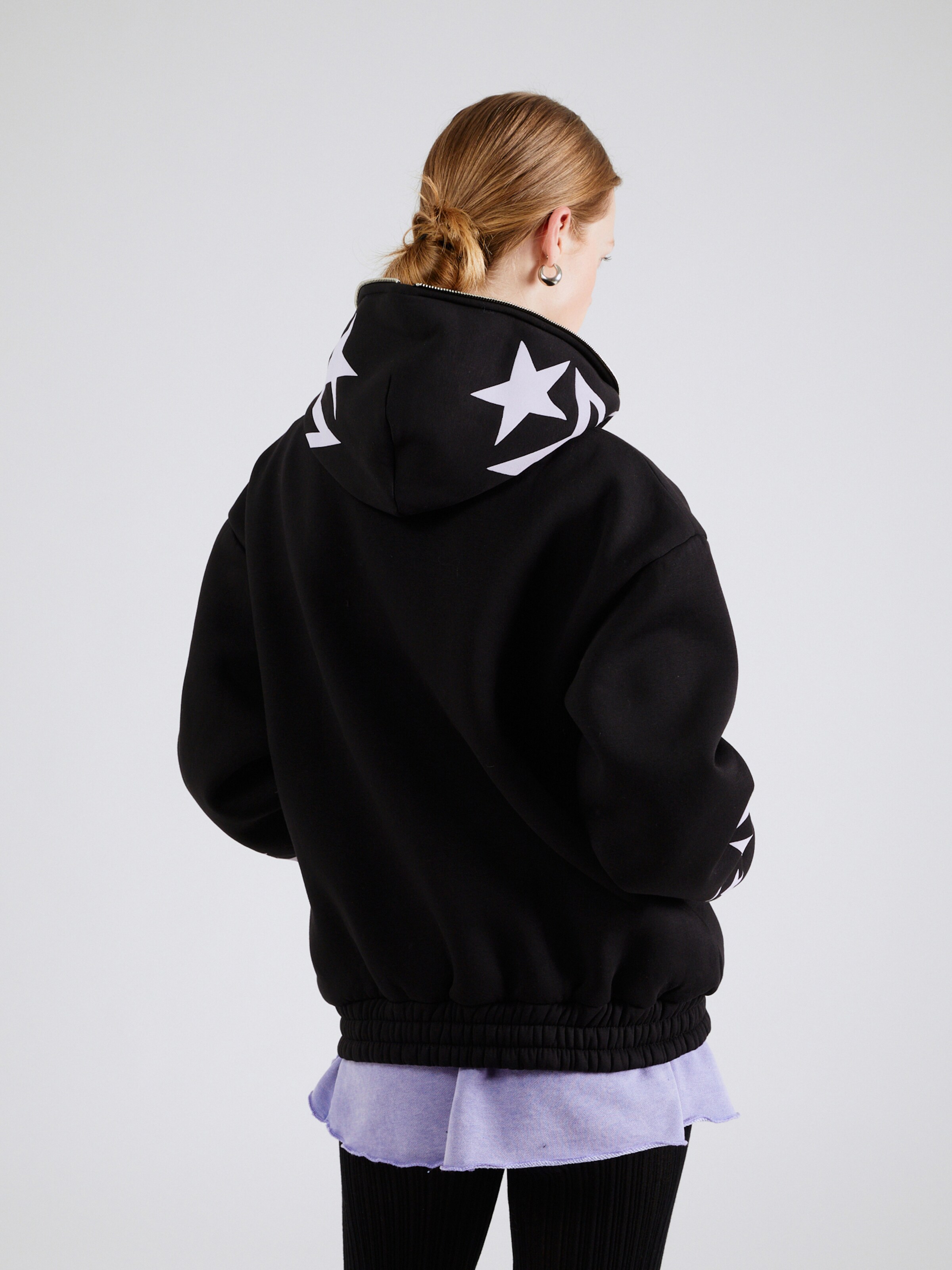 Love Scars Zip Up Hoodie in Black ABOUT YOU