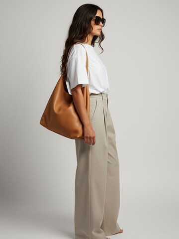 WEARABLE STORIES Wide leg Broek 'Gwyneth' in Beige