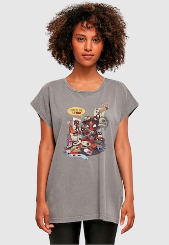 ABSOLUTE CULT T-Shirt 'Deadpool - Merchandise Royalties' in Grau: Vorderseite