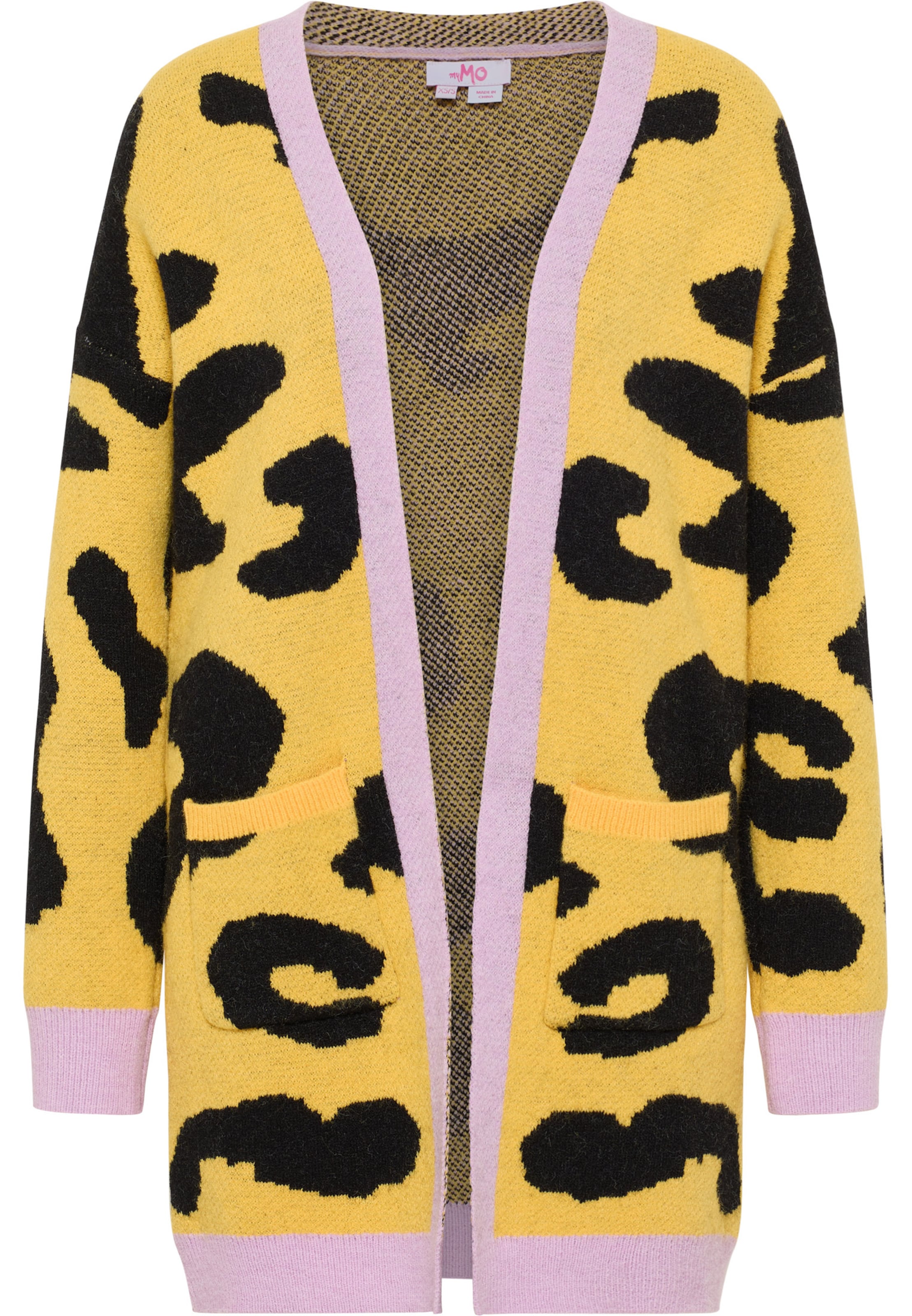 MYMO Neuletakki värissä keltainen: etupuoli