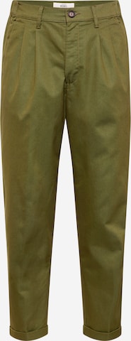 Redefined Rebel Regular Pleat-Front Pants 'Kevin' in Green: front