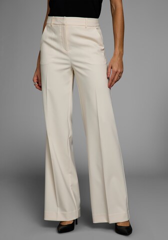 HECHTER PARIS Wide Leg Bügelfaltenhose in Beige