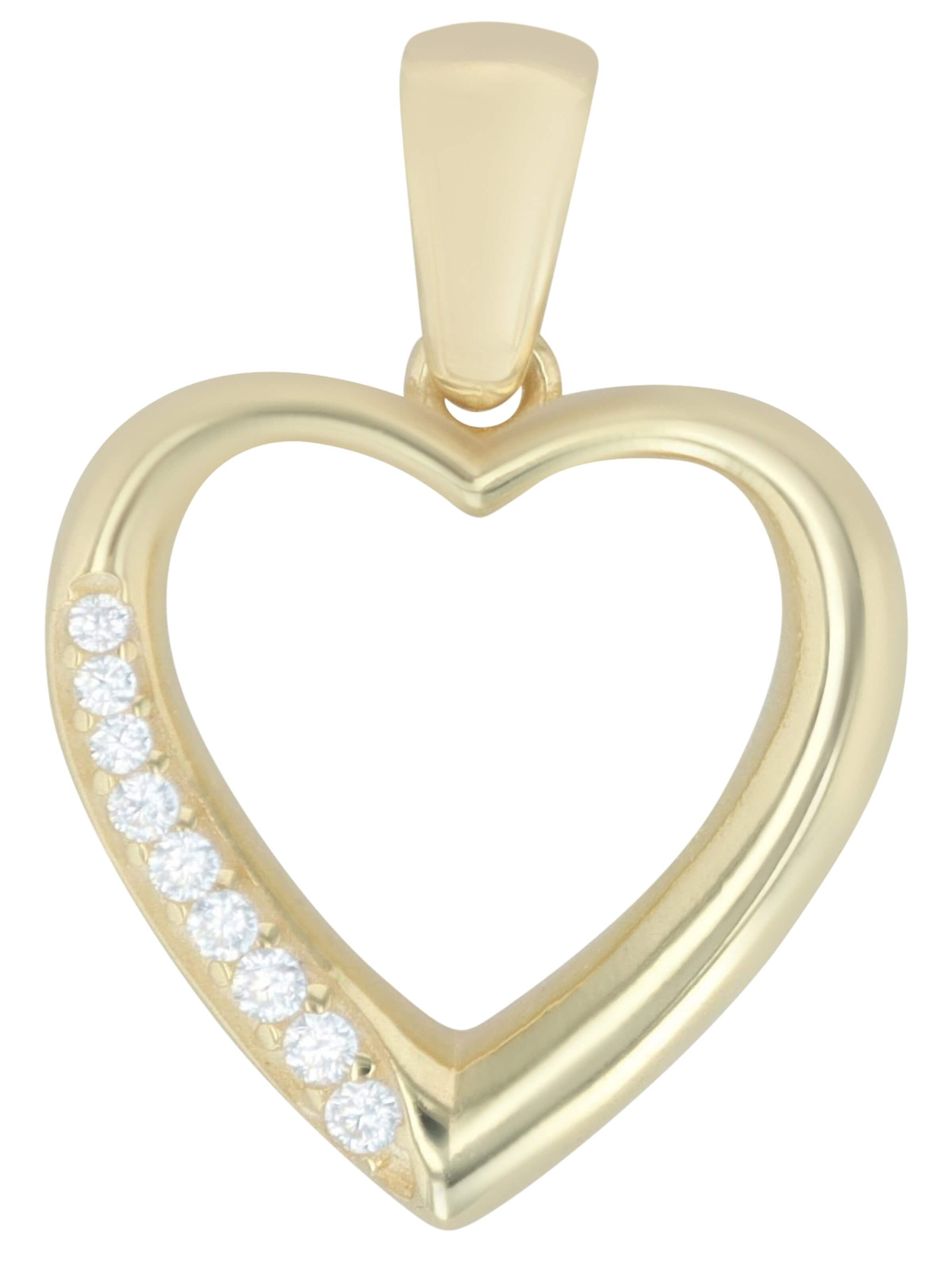 Akzent Pendant '"Dalia" aus 925 Sterlingsilber, rhodiniert, langlebig' in Gold