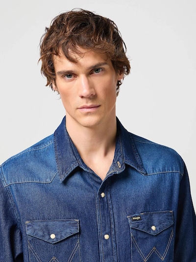 WRANGLER Shirt‌‌‌‌‌‌‌‌‌‌ in S in blue denim, Produktansicht