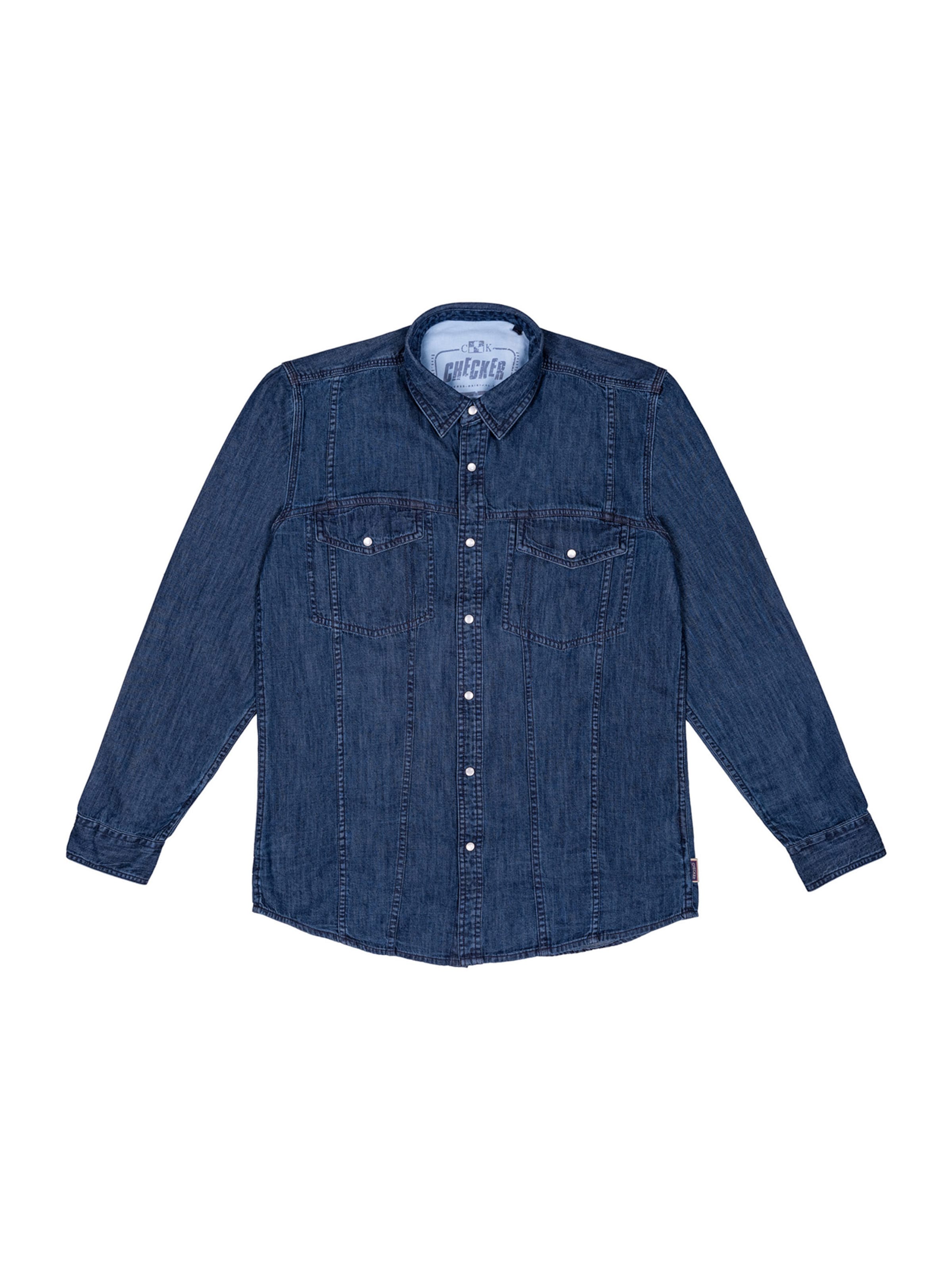Coupe regular Chemise ' Dynasty Denim ' Checker en bleu