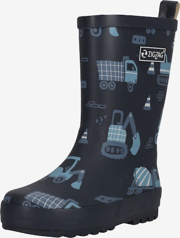 ZigZag Rubber Boots 'Gemus' in Blue: front
