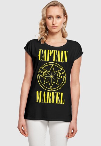 T-shirt 'Captain Marvel - Grunge' ABSOLUTE CULT en noir : devant