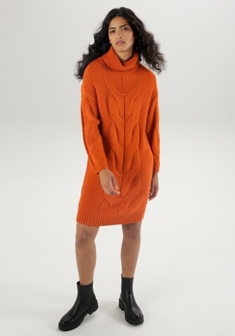 Aniston CASUAL Strickkleid in Rot: Vorderseite
