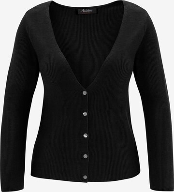 Aniston CASUAL Knit Cardigan in Black: front