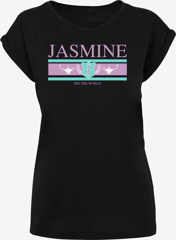 F4NT4STIC Shirt 'Disney Jasmine See The World' in Black: front