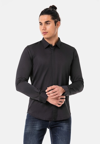 Redbridge Regular fit Business Shirt in Black: front