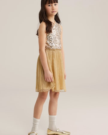 WE Fashion Jurk in Goud