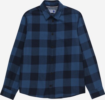 Coupe regular Chemise 'GINGHAM' Jack & Jones Junior en bleu : devant