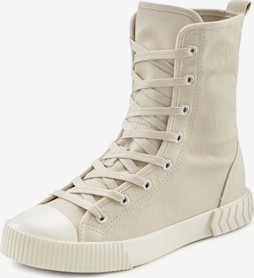 LASCANA High-Top Sneakers in Beige: front