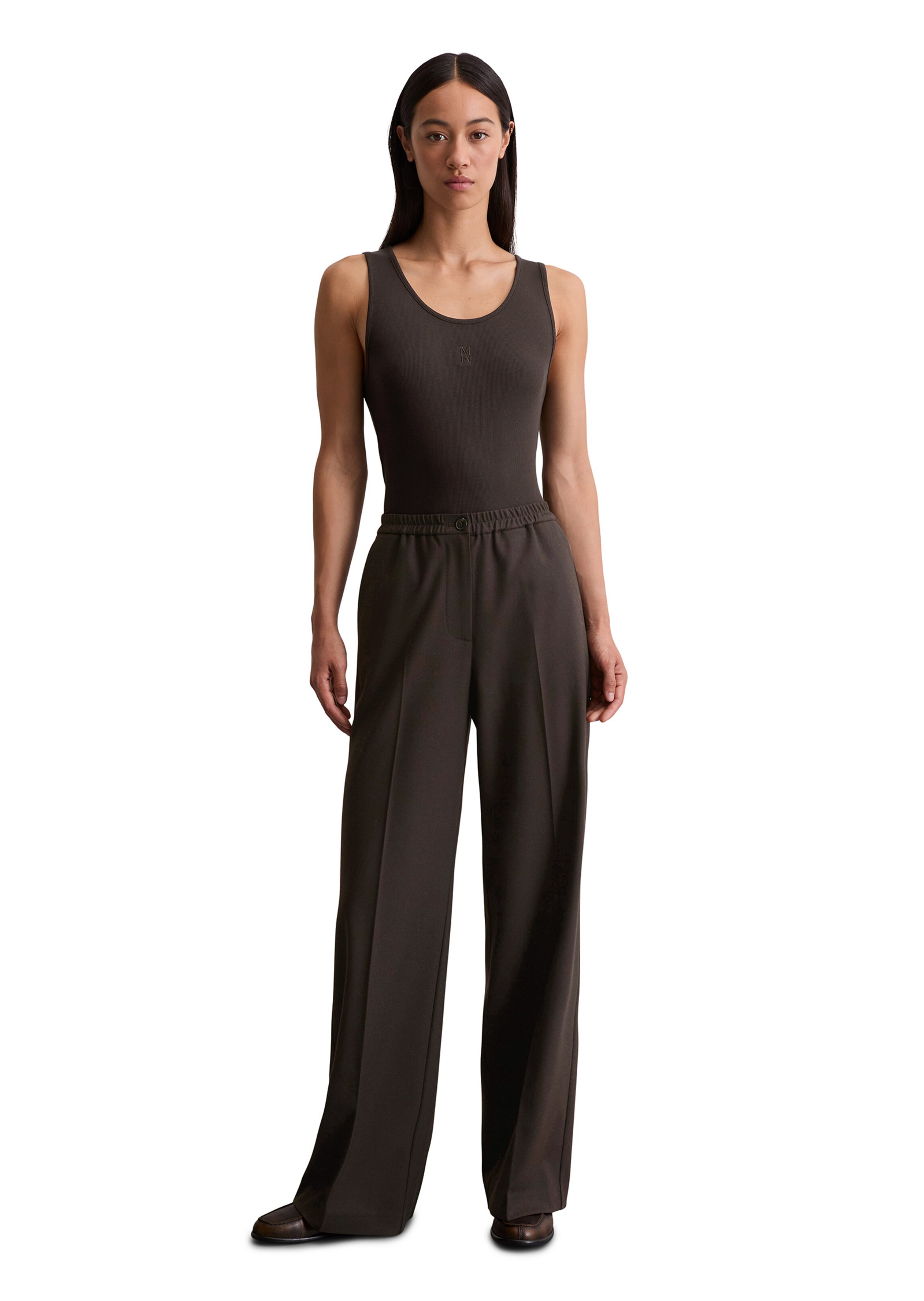 Wide Leg Pantalon à plis Marc O'Polo en marron