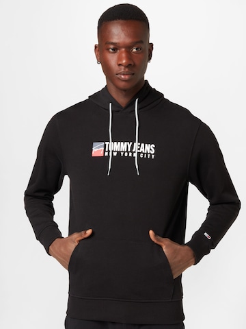 Tommy Jeans - Sudadera en negro: frente