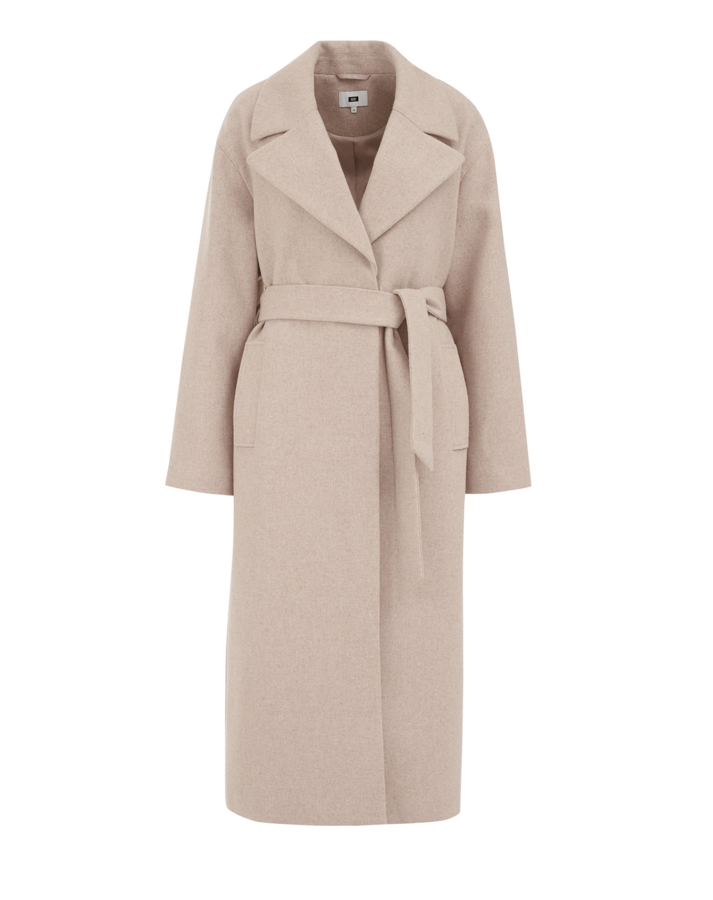 WE Fashion Kevad-sügismantel 'Een', värv beež: eest vaates