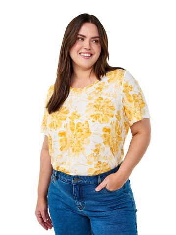 Zizzi T-Shirt 'Malis' in Gelb