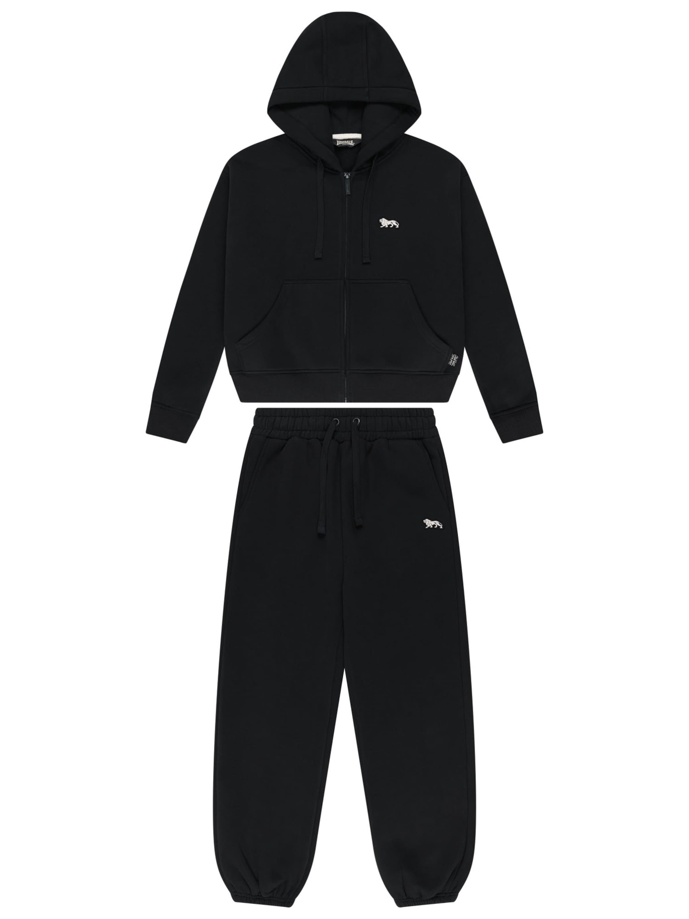 LONSDALE Jogginganzug in S in schwarz, Produktansicht
