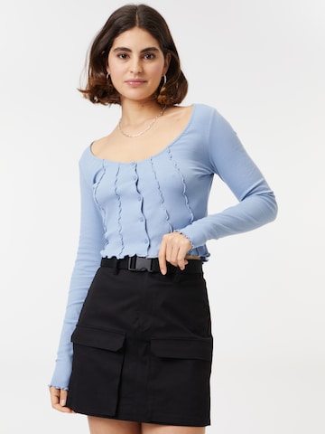 Monki Knit cardigan in Blue: front