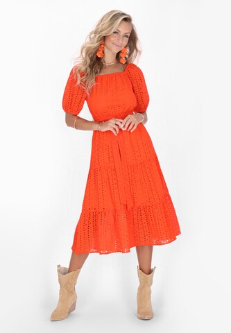 IZIA Φόρεμα 'Boho' σε πορτοκαλί