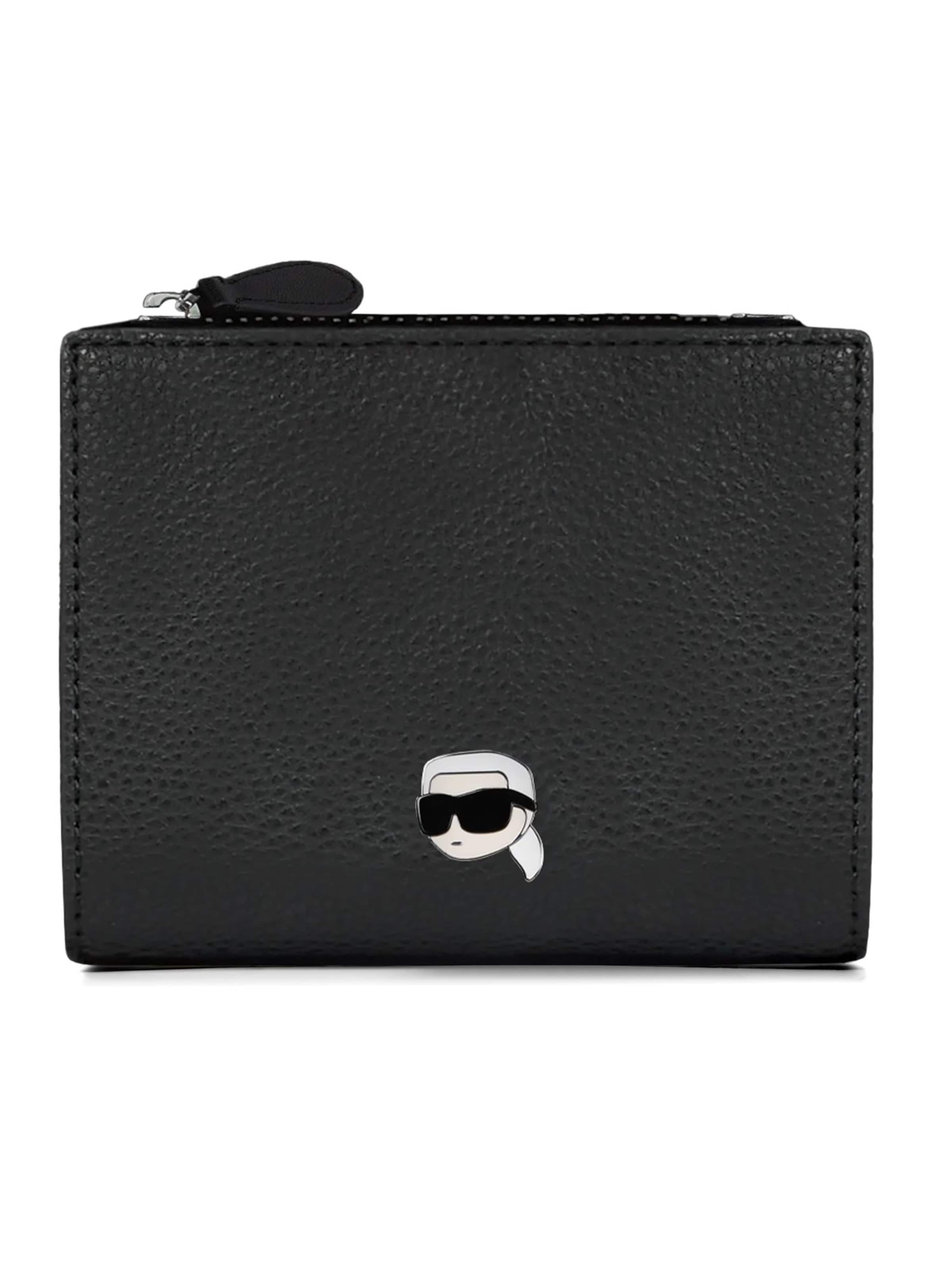 Karl Lagerfeld Peněženka 'Ikon Pebble' – černá: přední strana