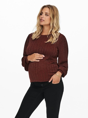 Only Maternity Trui 'Maggi' in Bruin: voorkant