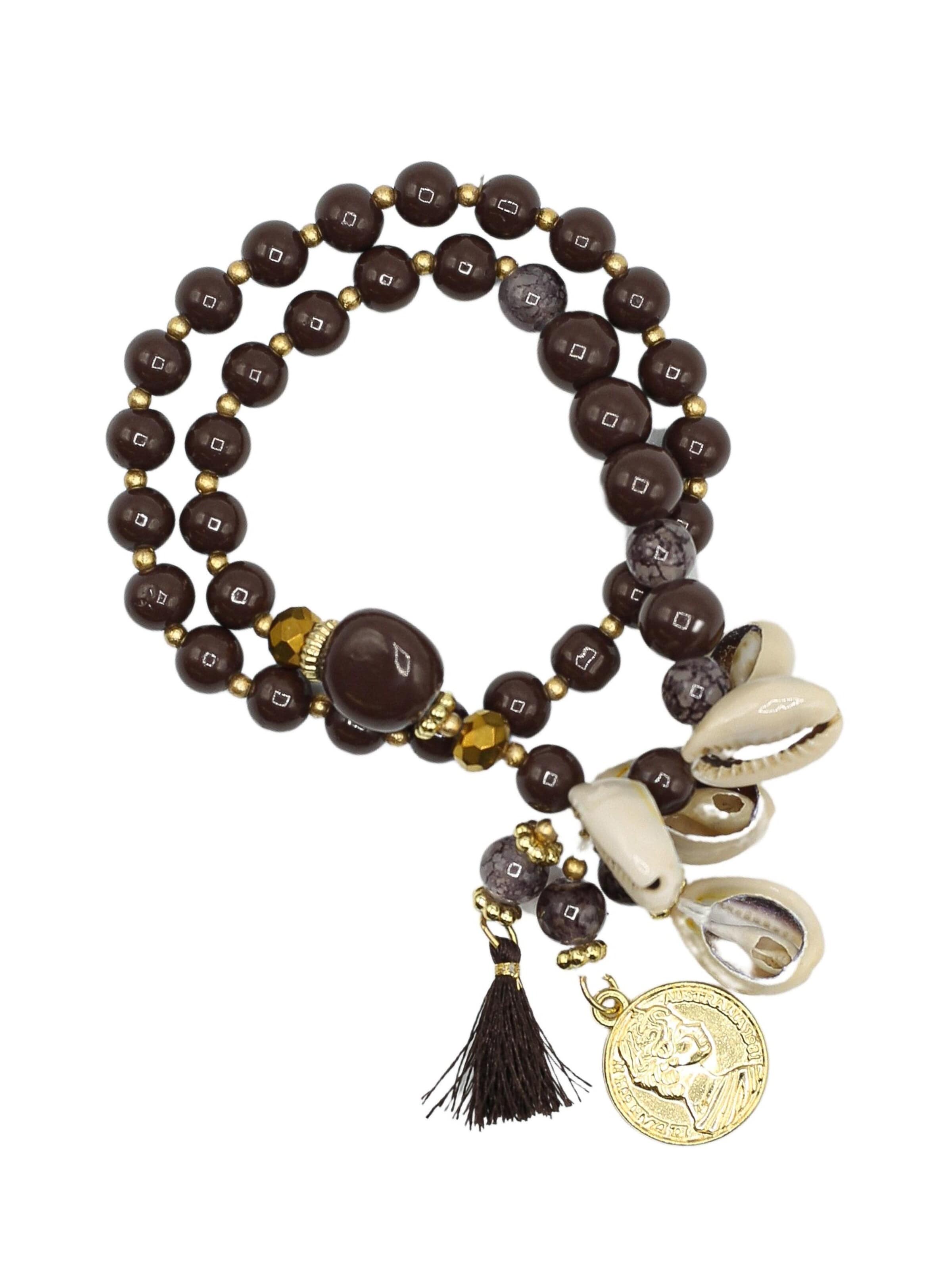 COLLEZIONE ALESSANDRO Bracelet 'Bangalore' in Brown: front
