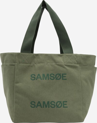 Samsøe Samsøe Cabas 'Salanita' en jade / vert foncé / blanc, Vue avec produit