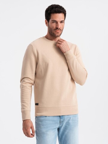 Sweat-shirt ' OM-SSBN-0159 ' Ombre en beige : devant
