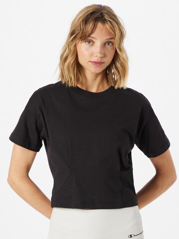 T-shirt Champion Reverse Weave en noir : devant