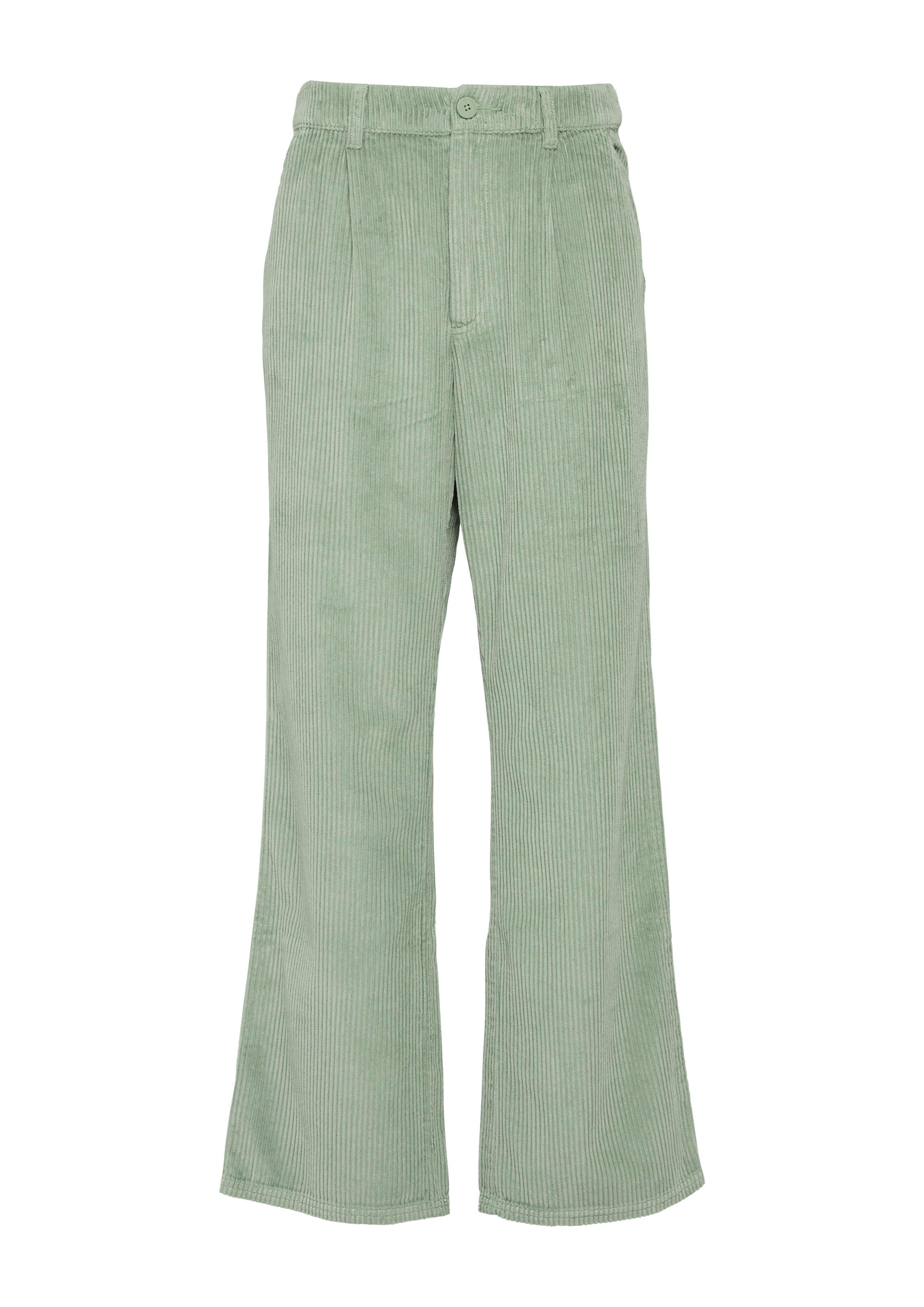QS Pleat-Front Pants in Green: front