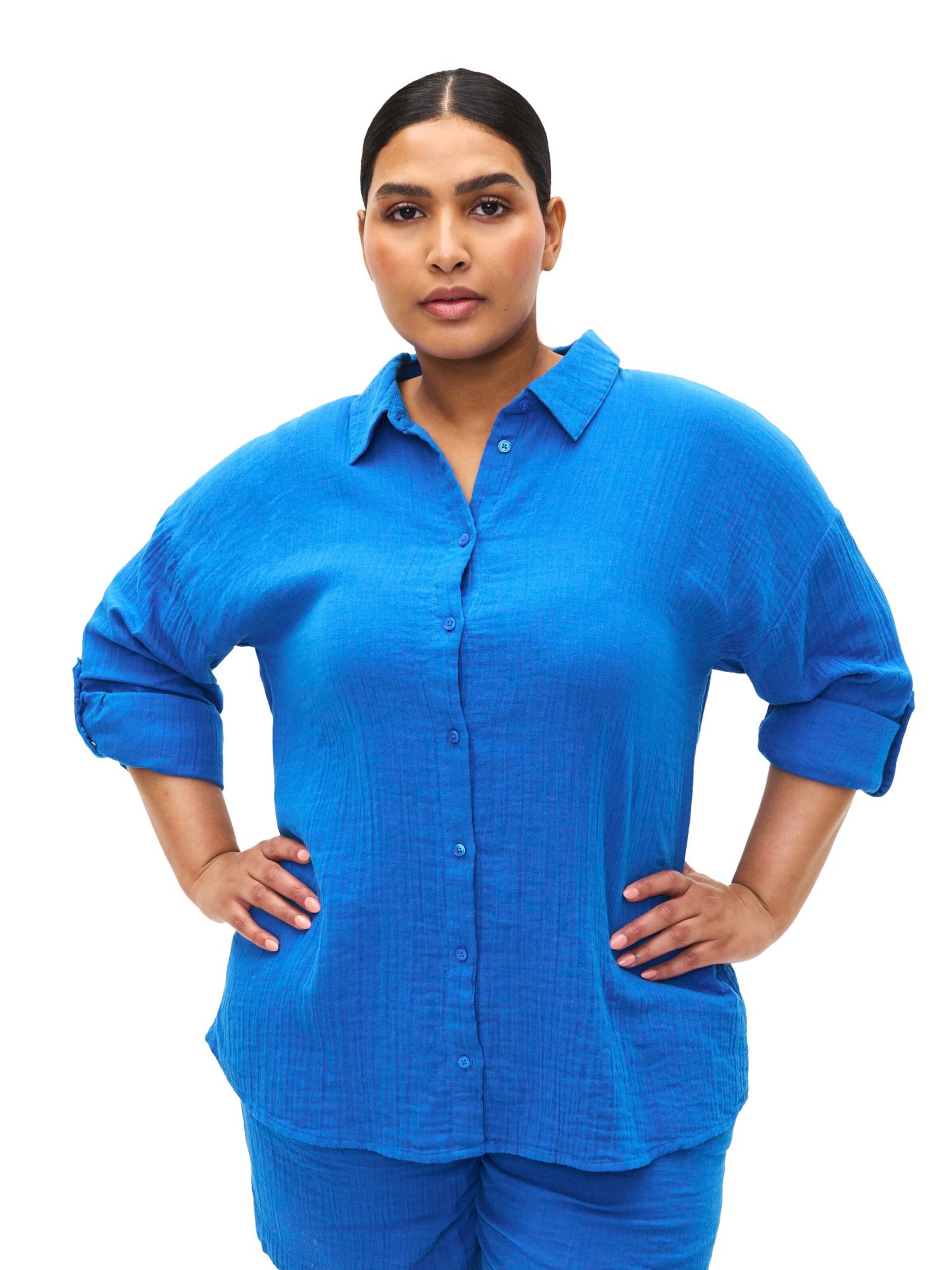 Chemisier 'VVIVU' Zizzi en bleu : devant