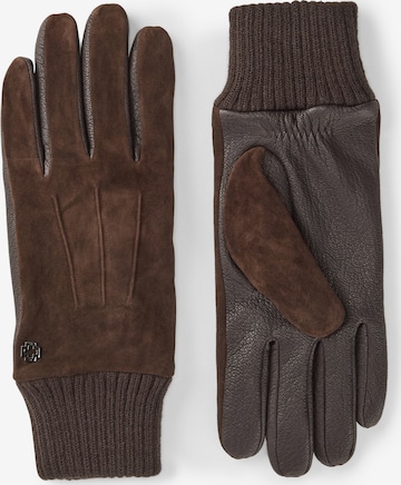 STRELLSON Full finger gloves in Brown: front
