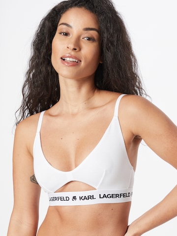 Karl Lagerfeld Trojúhelníková Podprsenka 'Peephole' – bílá: přední strana