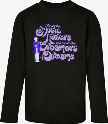 ABSOLUTE CULT Shirt 'Willy Wonka - Dreamers' in Black: front