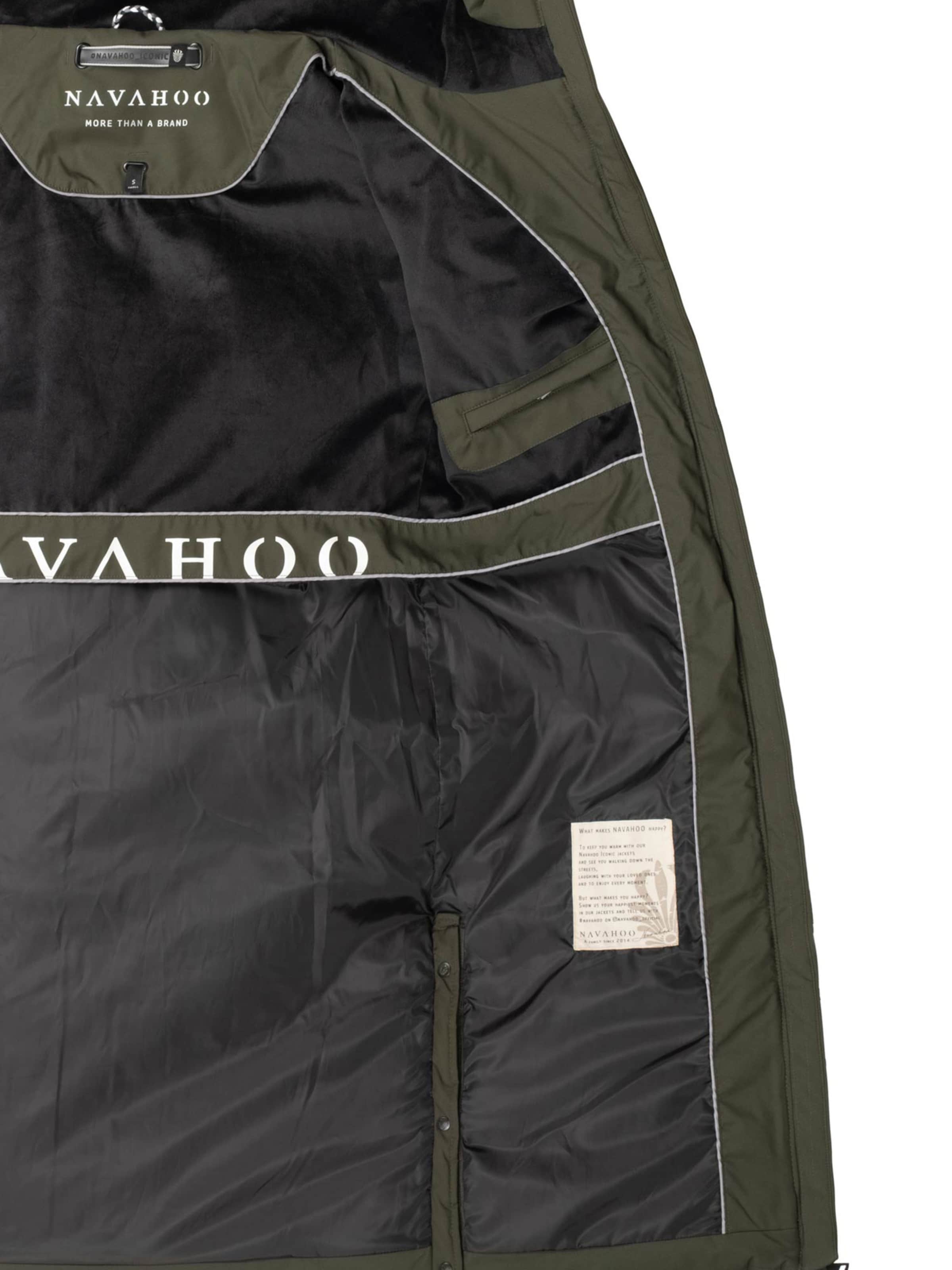 NAVAHOO Navahoo Schmatzibaer lange Damen Winter Steppjacke N009 ' ' in Grün