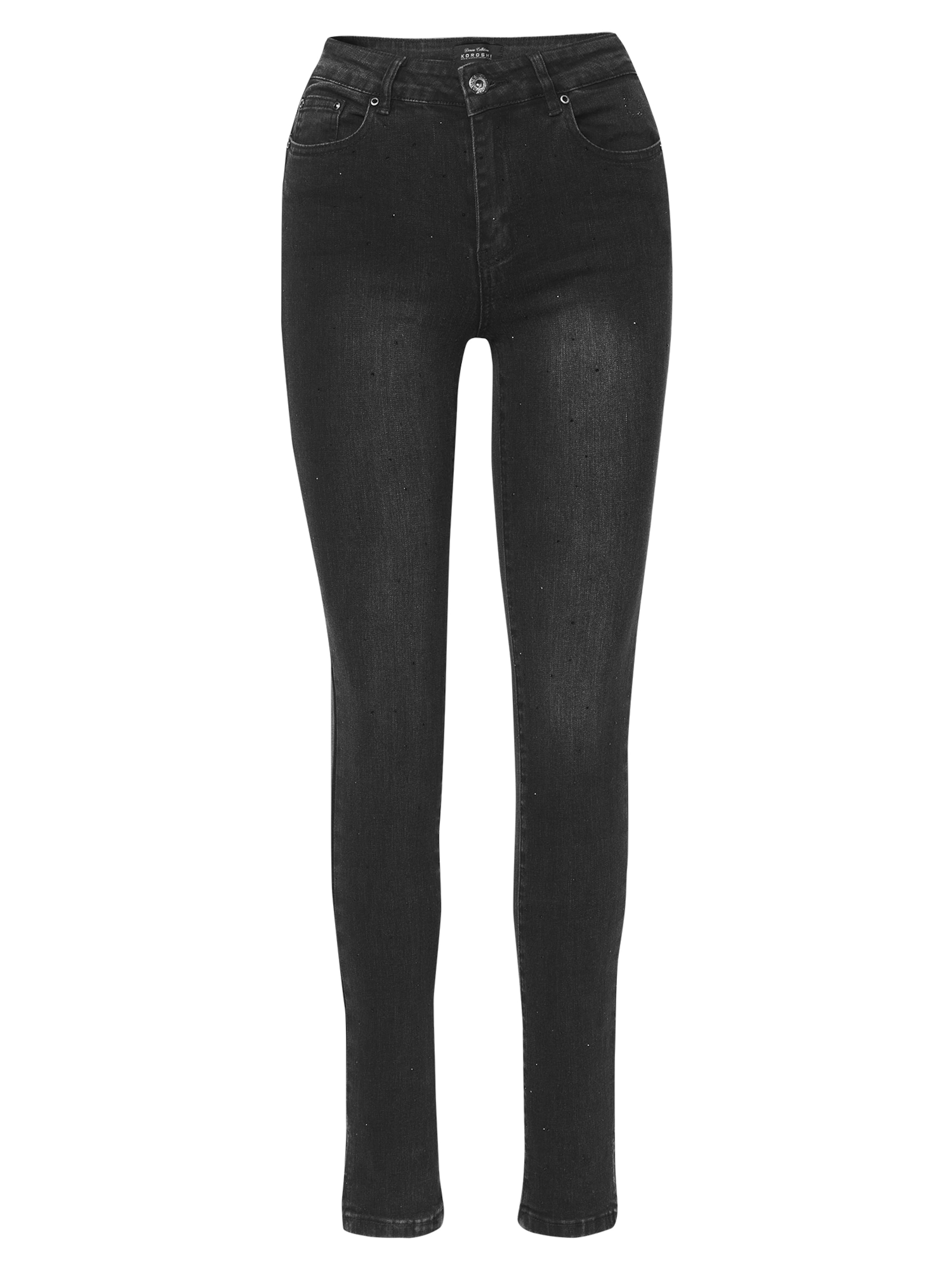 Slimfit Jeans de la KOROSHI pe negru: față