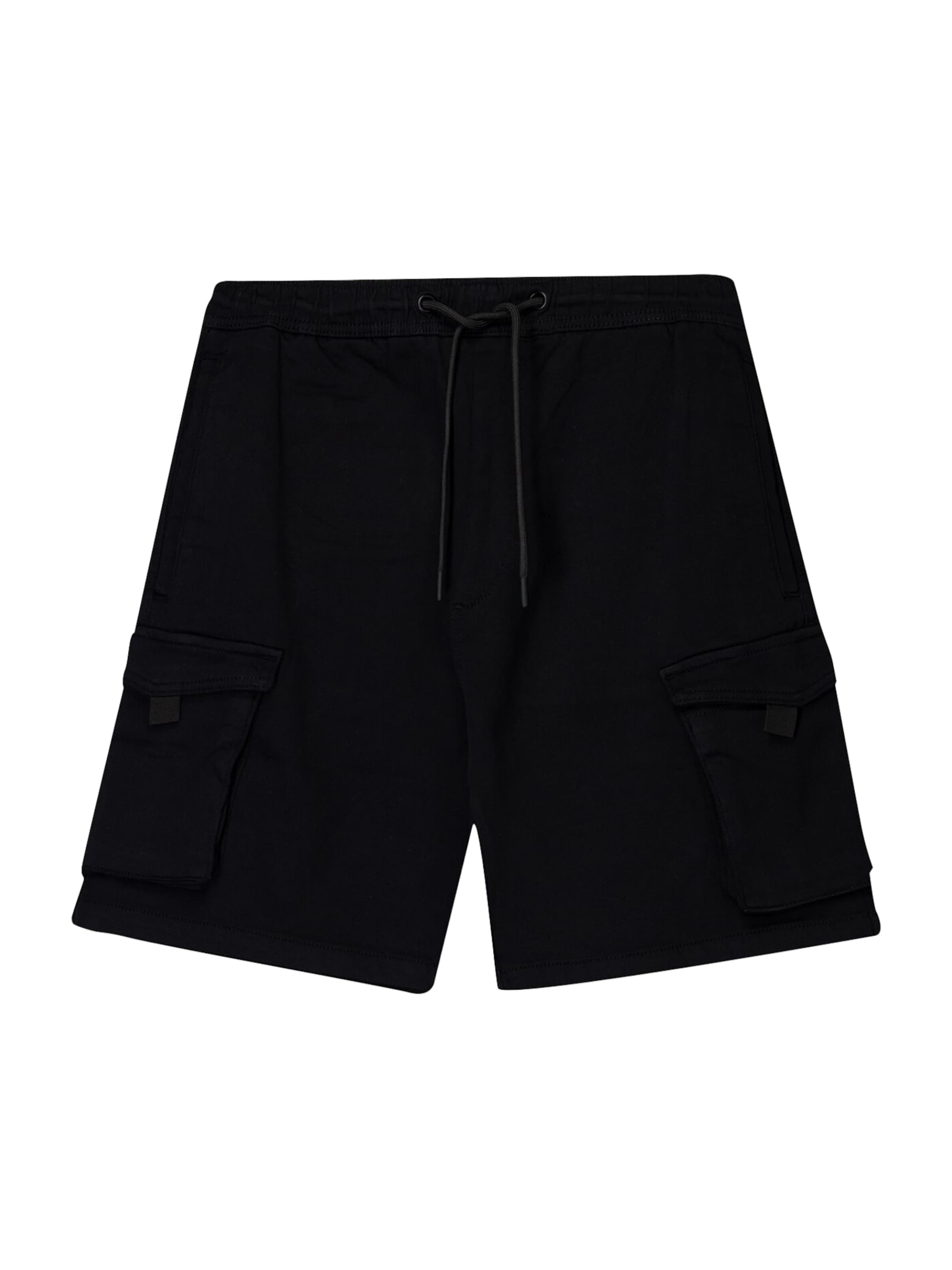 Bershka Loosefit Cargobyxa i svart: framsida