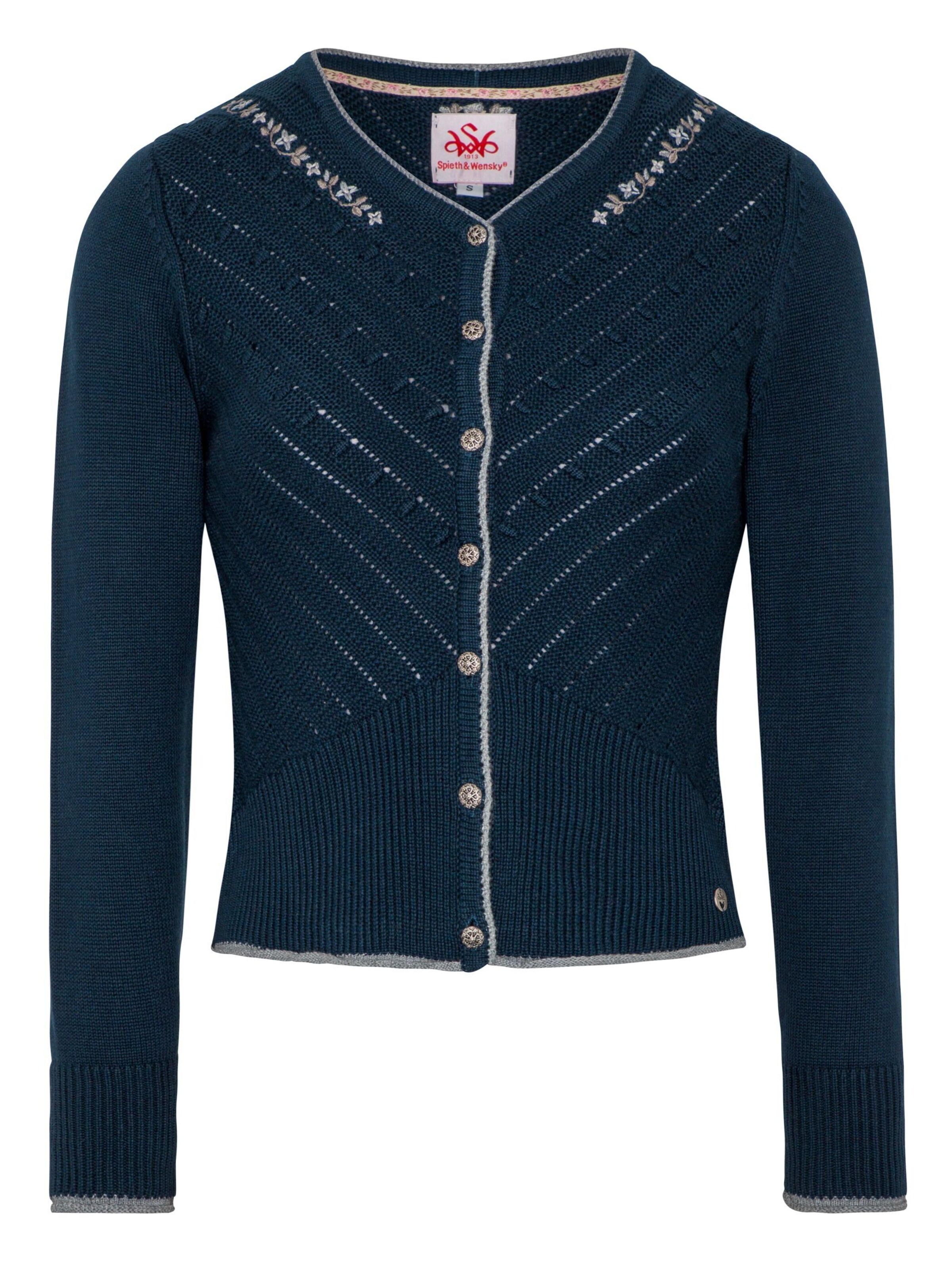 SPIETH & WENSKY Strickjacke 'Abby' in Blau: Vorderseite