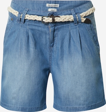 Eight2Nine Regular Bandplooi jeans in Blauw: voorkant