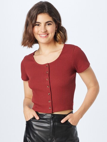 LEVI'S ® Shirt 'Short Sleeve Rach Top' in Rood: voorkant