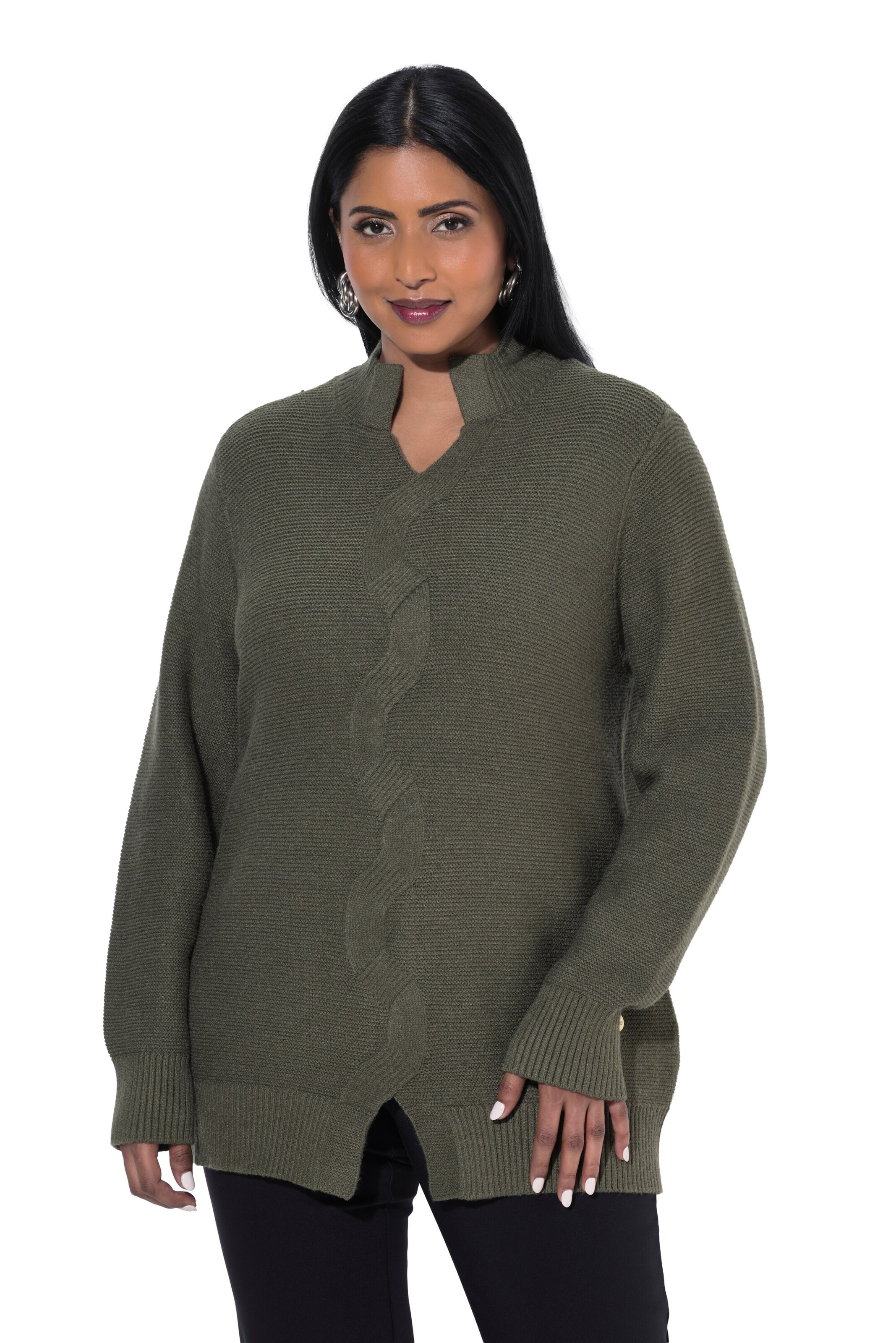 Ulla Popken Sweater in Green: front