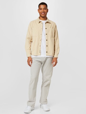 BLEND Regular fit Button Up Shirt in Beige