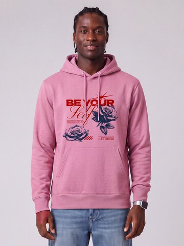 Felpa 'Be yourself' di Watapparel in rosa: frontale