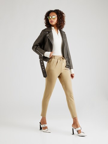 Coupe slim Pantalon à pince 'Poptrash' ONLY en beige