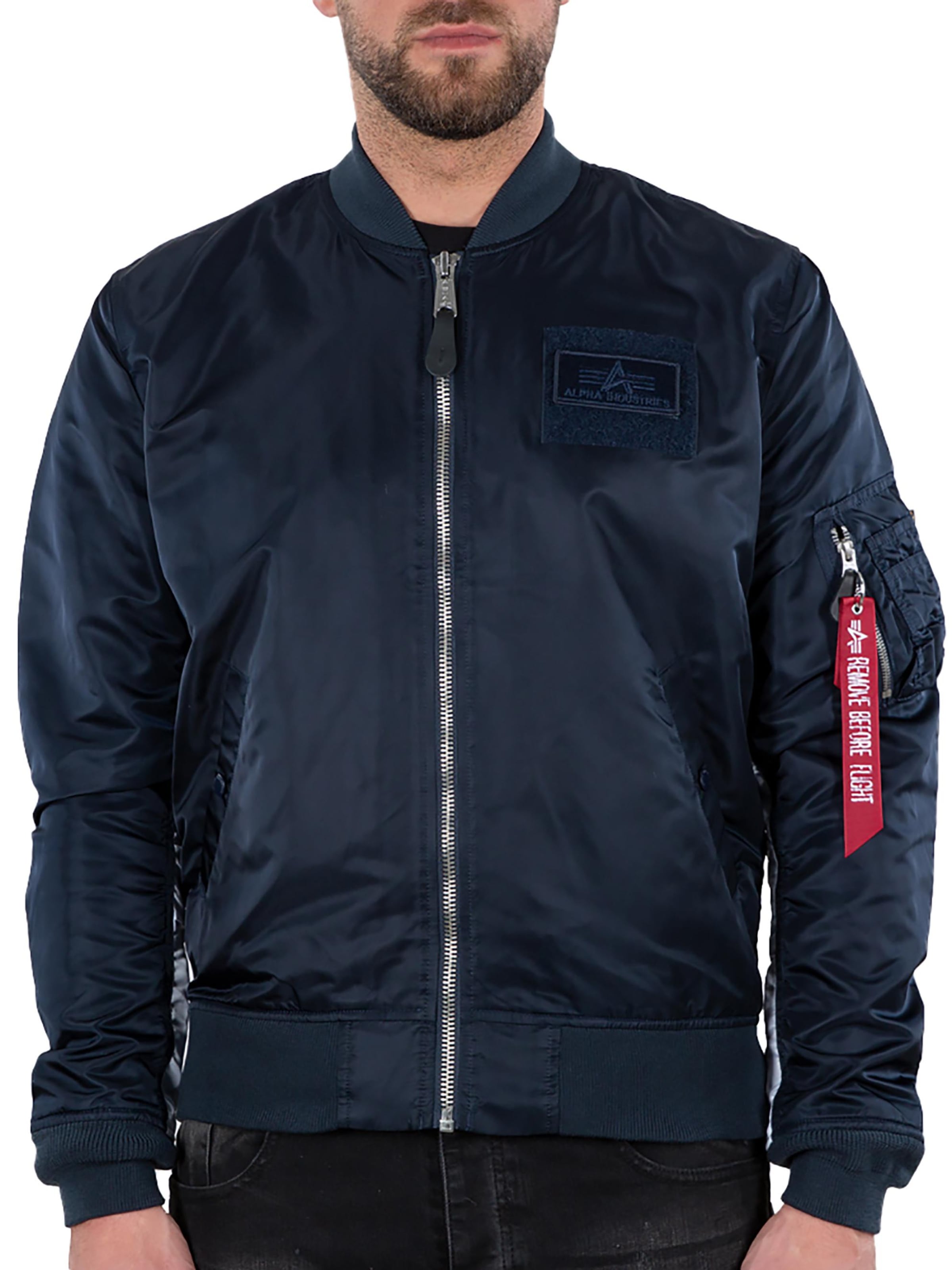ALPHA INDUSTRIES Between-Season Jacket 'MA-1 TT Custom' in Blue: front